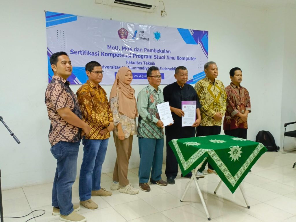 Penandatanganan MOU, MOA, dan PembekalanSertifikasi Kompetensi Program Studi Ilmu Komputer